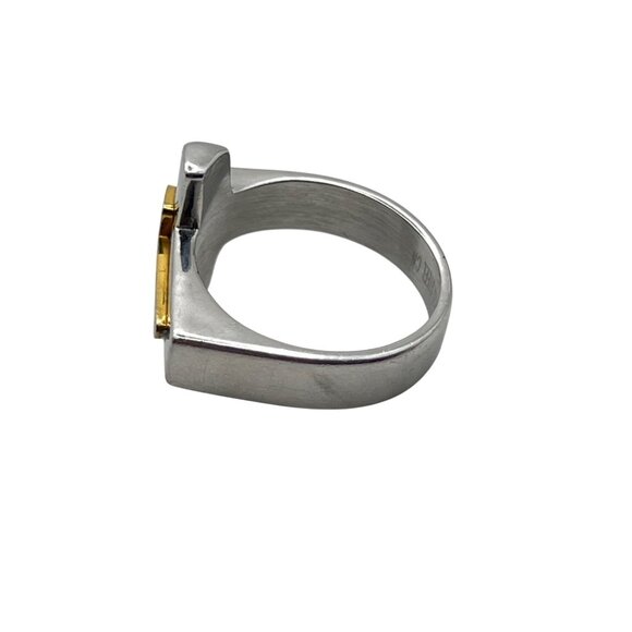Unisex Stainless Steel Cross Ring Gold-Tone Accent Sz 10 Horizontal - Picture 5 of 8